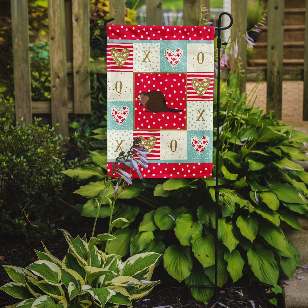 Eurasian Beaver Love Garden Flag Mailbox Decorative Yard Banner Outside Patio Artwork for Flower Beds, Garden Size, Multicolor
