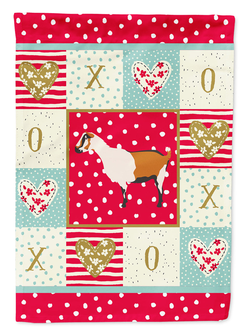 Alpine Goat Love Garden Flag Mailbox Decorative Yard Banner Outside Patio Artwork for Flower Beds, Garden Size, Multicolor