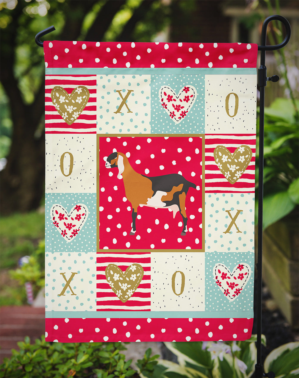 Anglo-nubian Nubian Goat Love Garden Flag Mailbox Decorative Yard Banner Outside Patio Artwork for Flower Beds, Garden Size, Multicolor