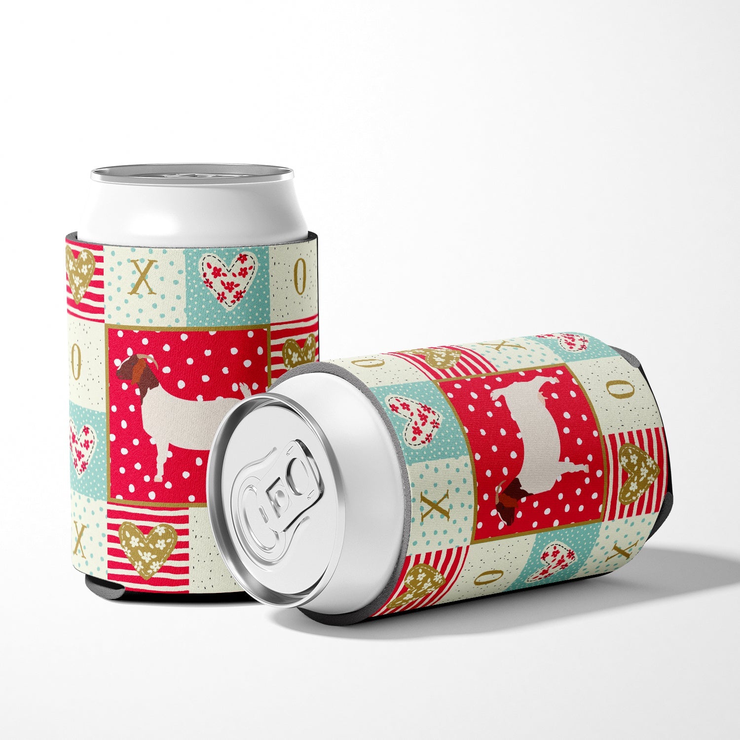 Boer Goat Love Can or Bottle Hugger Cooler Sleeve for Standard 12 oz Cans, Insulated Foam Beer & Soda Can Hugger Reusable