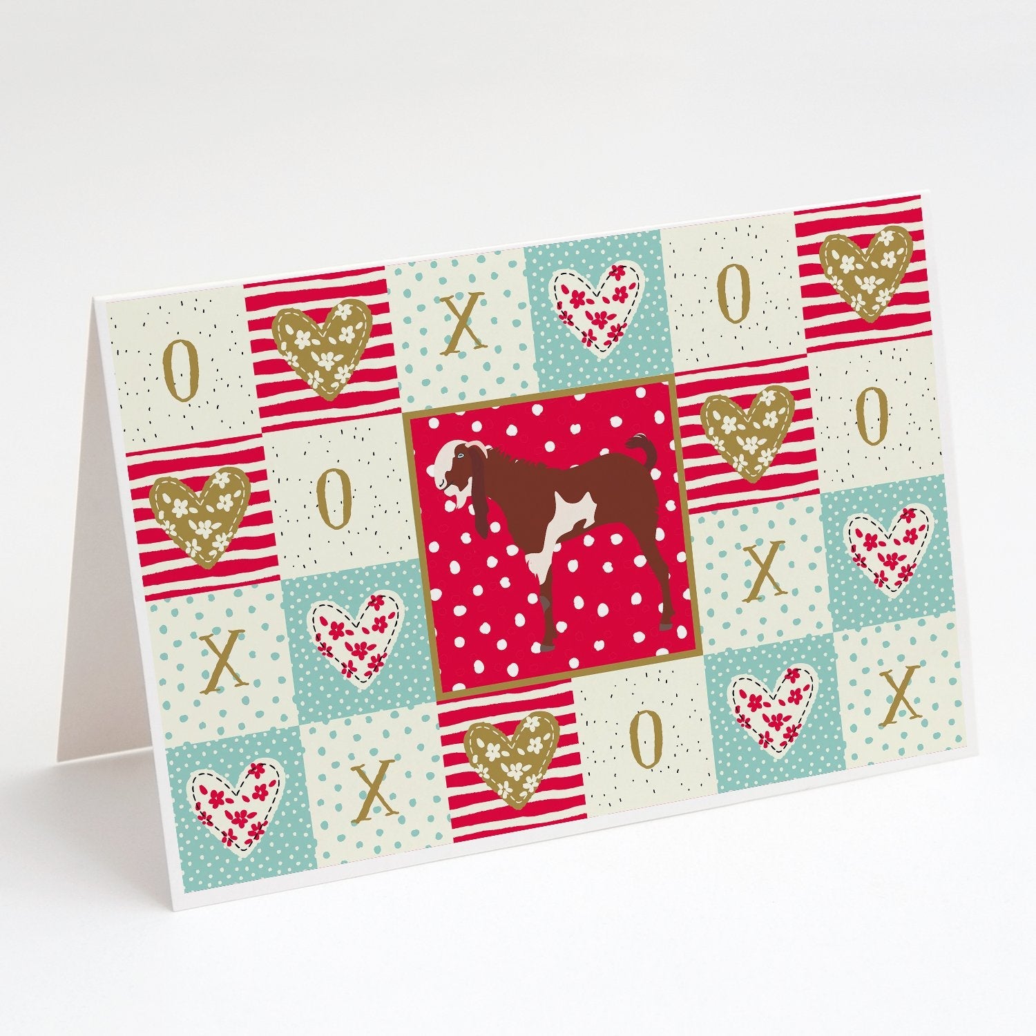 Jamnapari Goat Love Greeting Cards Pack of 8 Blank Cards with Envelopes Whimsical A7 Size 5x7