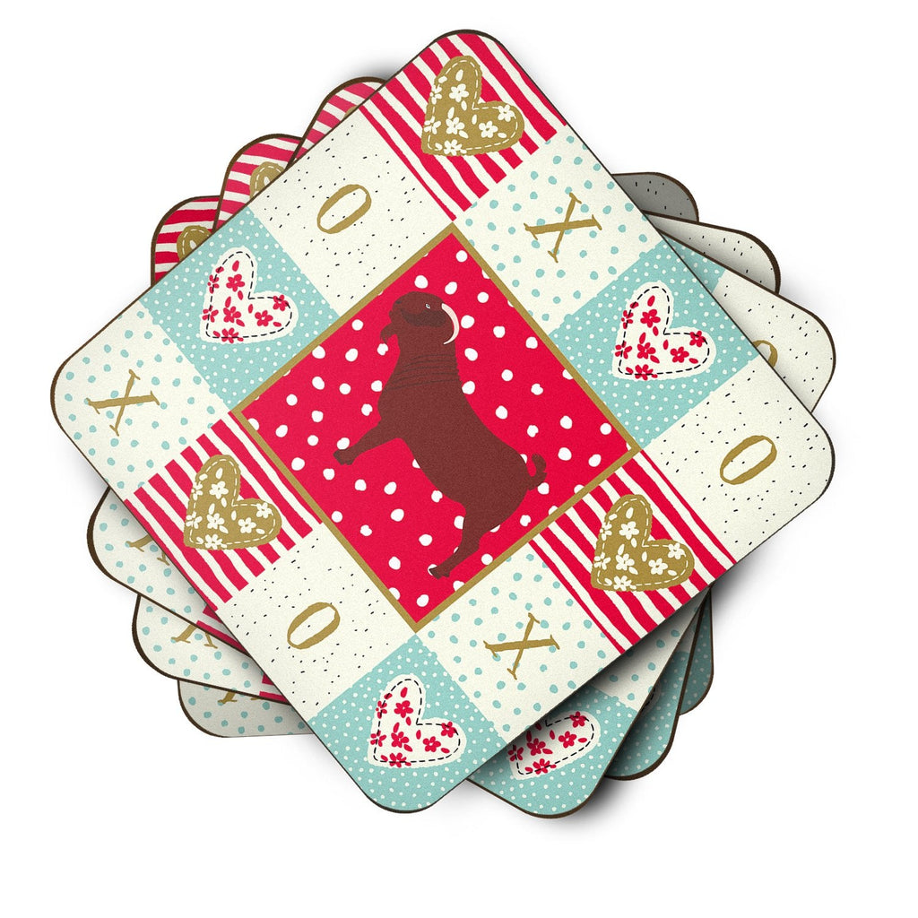 Kalahari Red Goat Love Foam Coasters Set of 4 Cup Coasters for Indoor Outdoor, Tabletop Protection, Anti Slip, Mouse pad Material