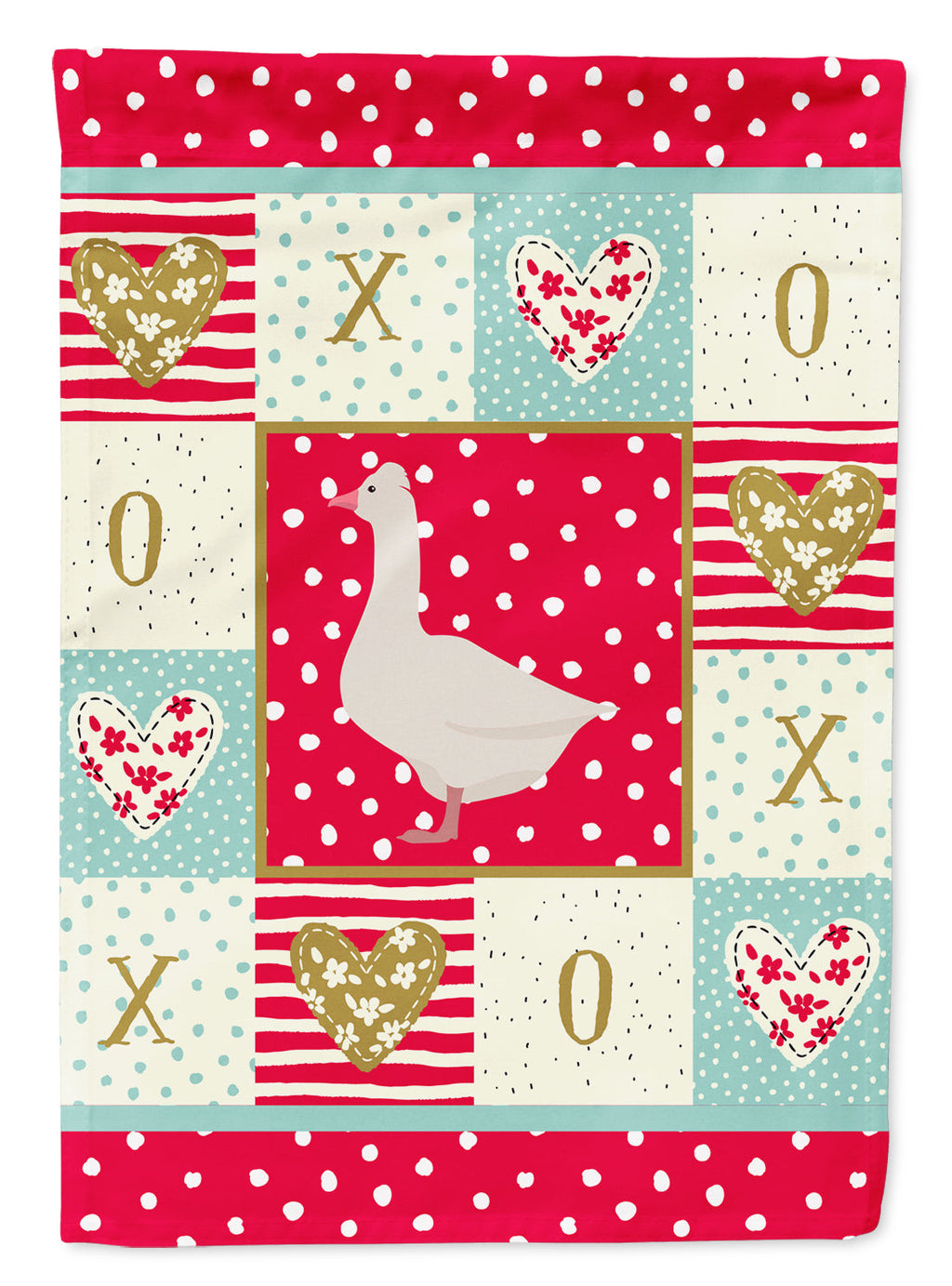 Roman Goose Love House Flag 28x40 Porch Sleeve Pole Decorative Outside Yard Banner Artwork Wall Hanging, Polyester