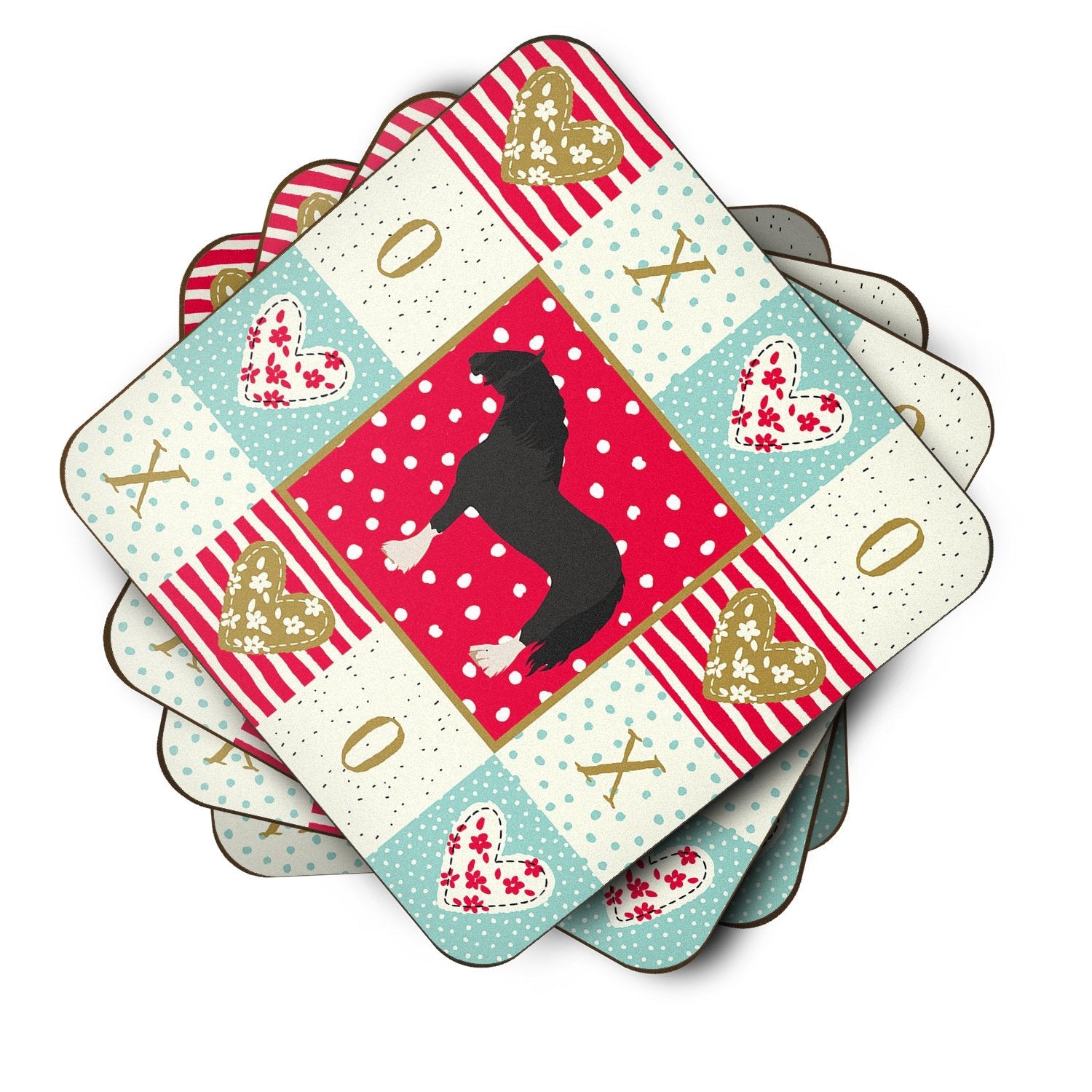 Pomeranian Rogener Goose Love Foam Coasters Set of 4 Cup Coasters for Indoor Outdoor, Tabletop Protection, Anti Slip, Mouse pad Material
