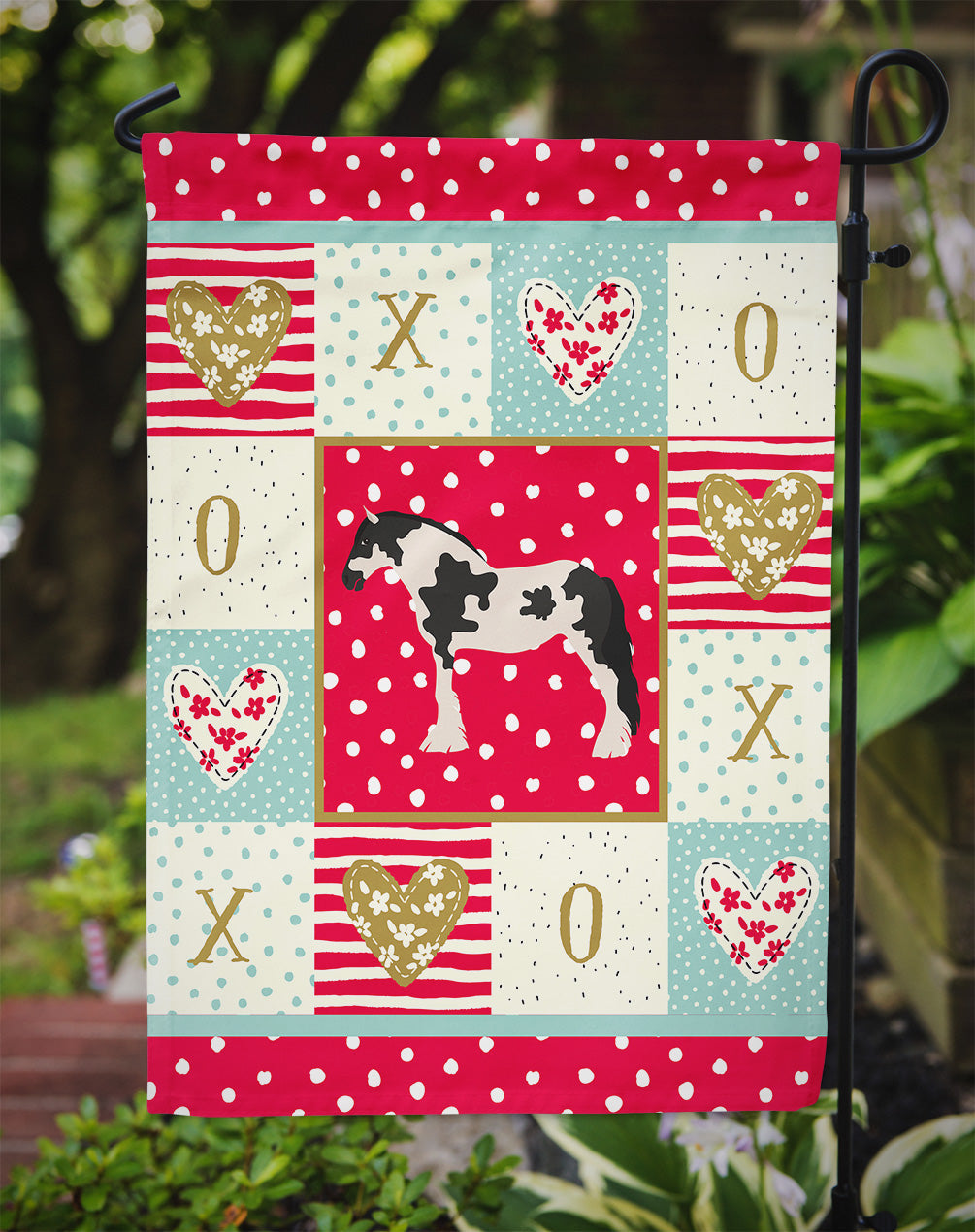 Cyldesdale Horse Love Garden Flag Mailbox Decorative Yard Banner Outside Patio Artwork for Flower Beds, Garden Size, Multicolor