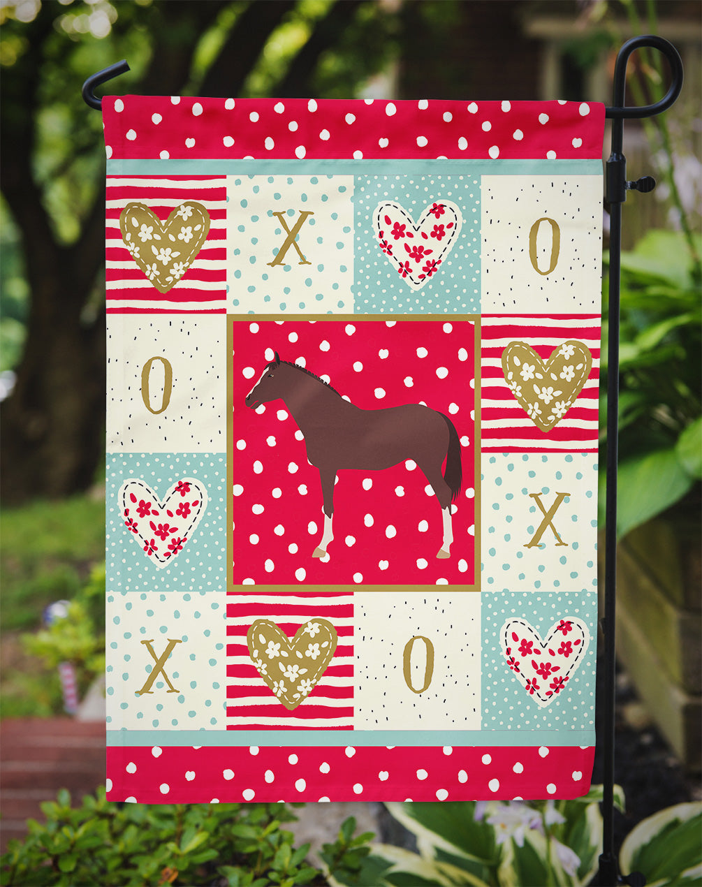 English Thoroughbred Horse Love Garden Flag Mailbox Decorative Yard Banner Outside Patio Artwork for Flower Beds, Garden Size, Multicolor