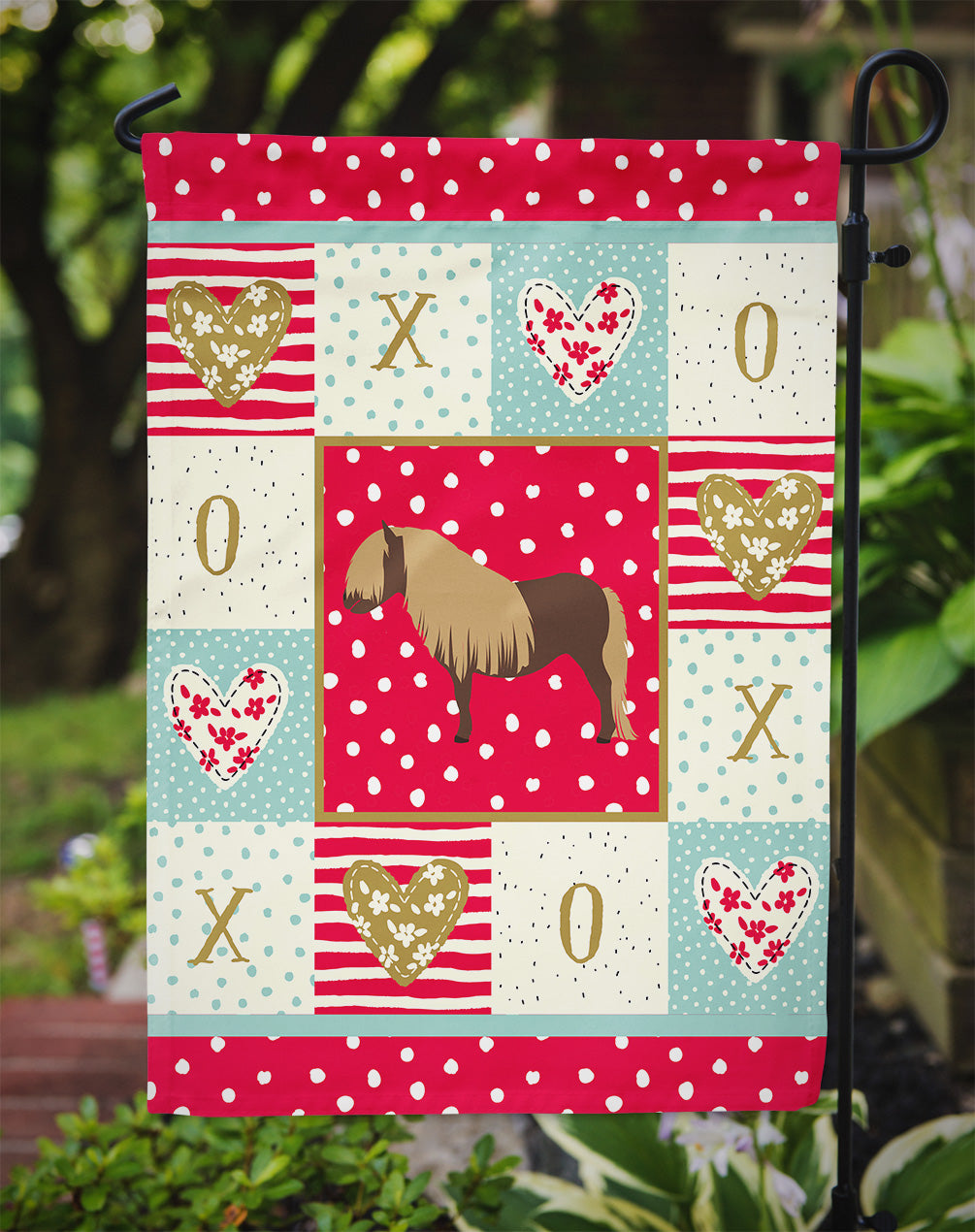 Shetland Pony Horse Love Garden Flag Mailbox Decorative Yard Banner Outside Patio Artwork for Flower Beds, Garden Size, Multicolor