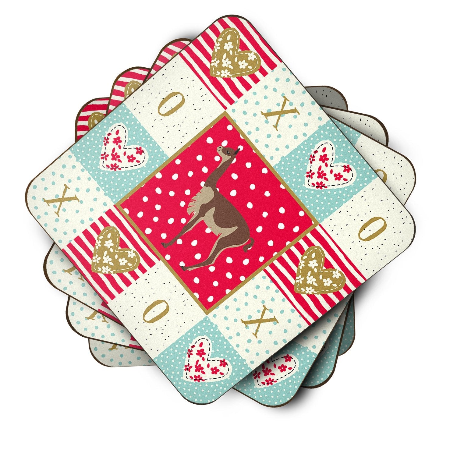 Vicugna or Vicuna Love Foam Coasters Set of 4 Cup Coasters for Indoor Outdoor, Tabletop Protection, Anti Slip, Mouse pad Material