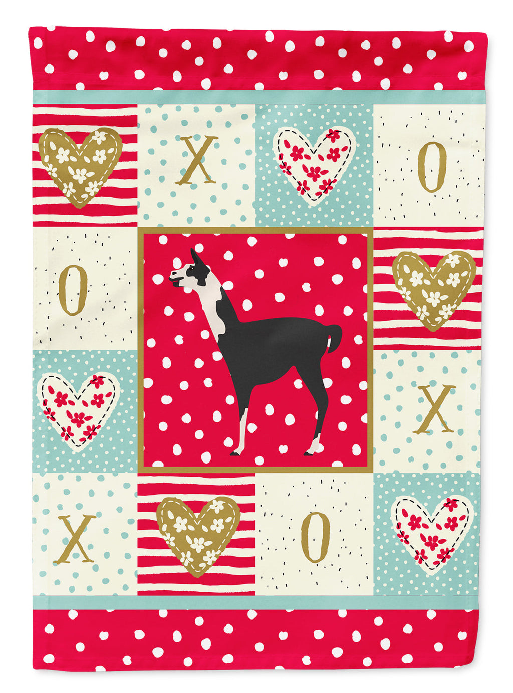 Llama Q' Ara Love Garden Flag Mailbox Decorative Yard Banner Outside Patio Artwork for Flower Beds, Garden Size, Multicolor