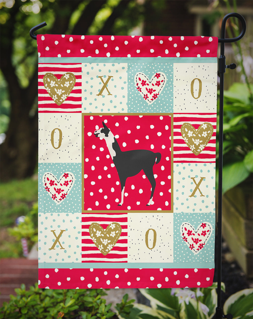 Llama Q' Ara Love Garden Flag Mailbox Decorative Yard Banner Outside Patio Artwork for Flower Beds, Garden Size, Multicolor