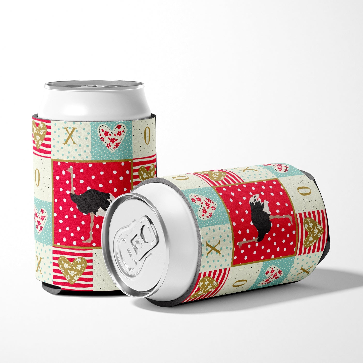 Common Ostrich Love Can or Bottle Hugger Cooler Sleeve for Standard 12 oz Cans, Insulated Foam Beer & Soda Can Hugger Reusable