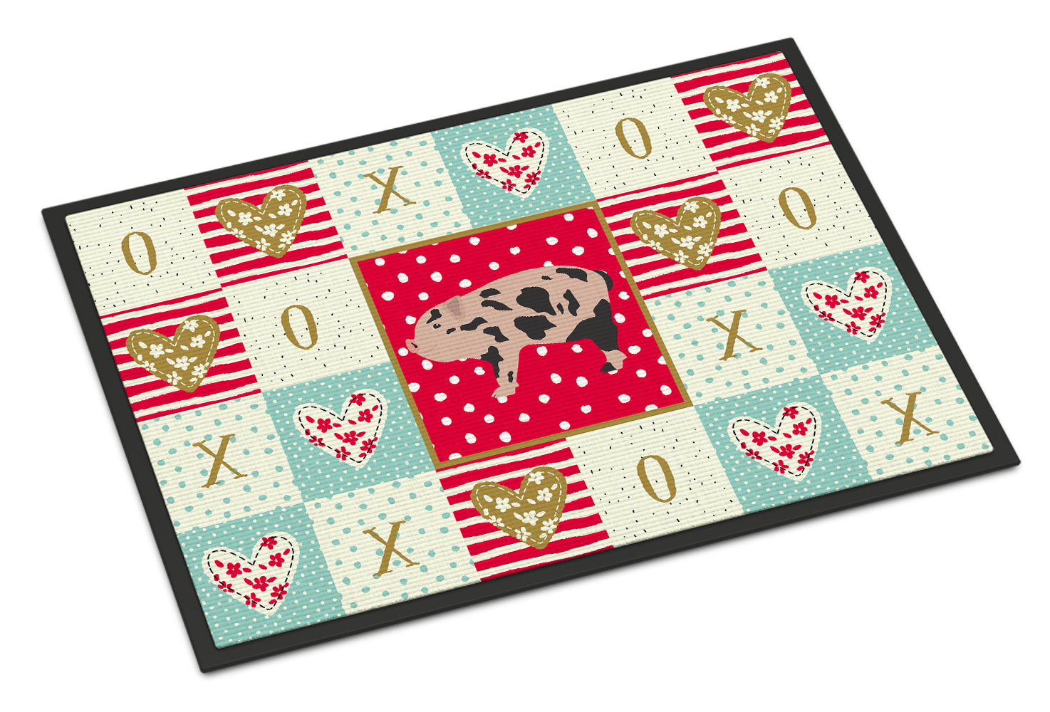 Mini Miniature Pig Love Doormat Indoor Outdoor 18H X 27W Front Door Mat Rugs for Entryway, Non Slip Washable