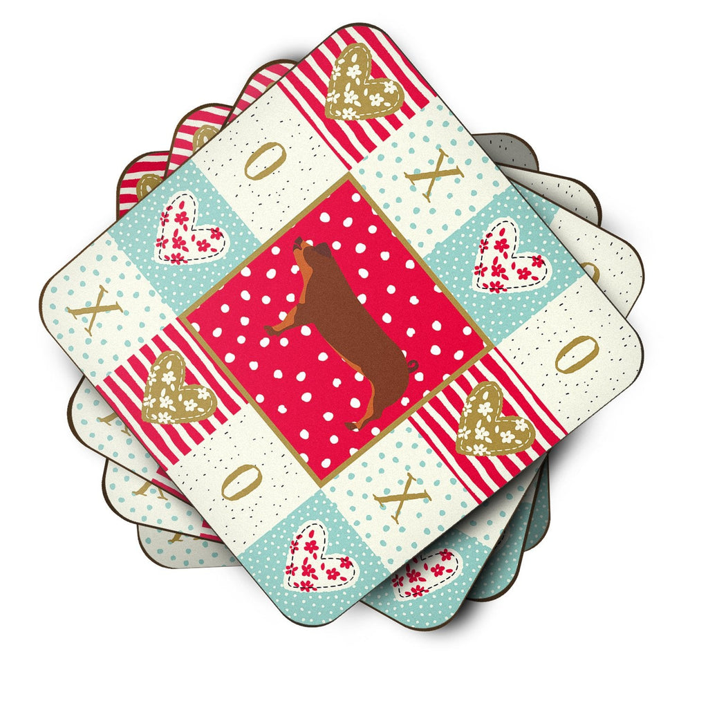 Duroc Pig Love Foam Coasters Set of 4 Cup Coasters for Indoor Outdoor, Tabletop Protection, Anti Slip, Mouse pad Material