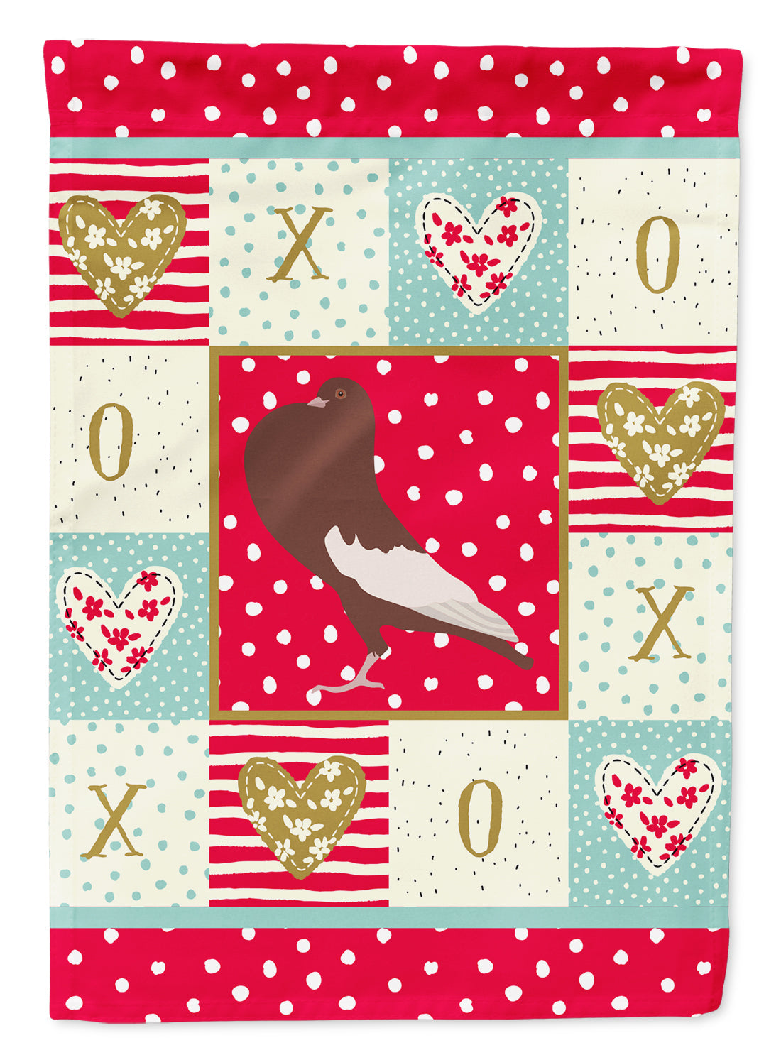 English Pouter Pigeon Love Garden Flag Mailbox Decorative Yard Banner Outside Patio Artwork for Flower Beds, Garden Size, Multicolor