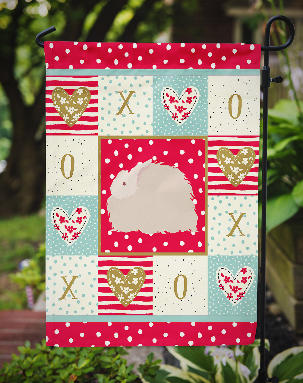 Fluffy Angora Rabbit Love Garden Flag Mailbox Decorative Yard Banner Outside Patio Artwork for Flower Beds, Garden Size, Multicolor