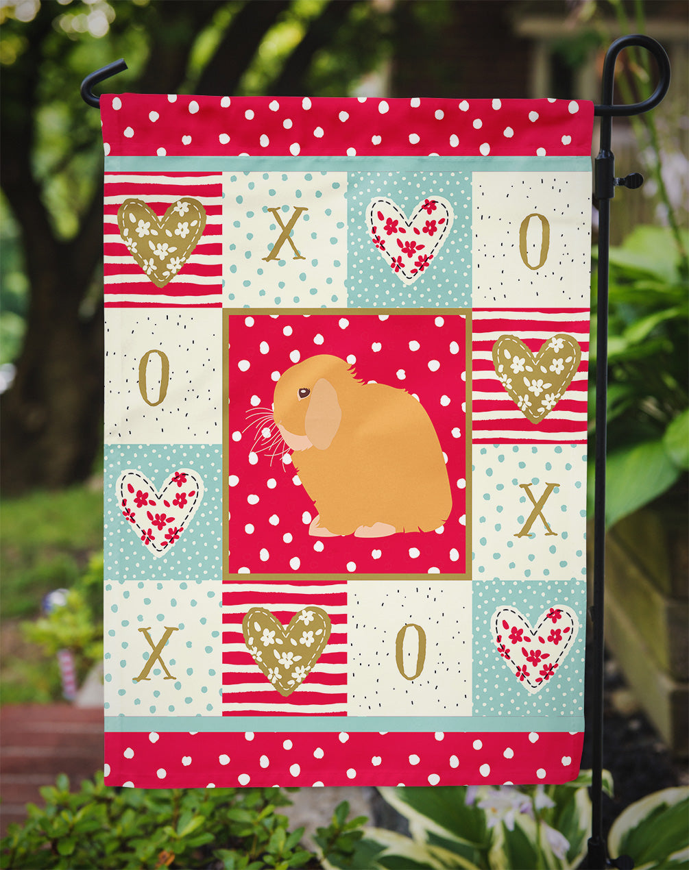 Holland Lop Rabbit Love Garden Flag Mailbox Decorative Yard Banner Outside Patio Artwork for Flower Beds, Garden Size, Multicolor