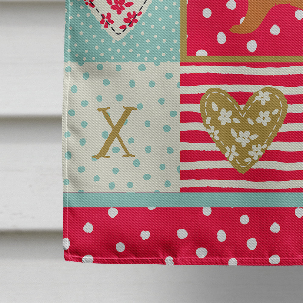 Rex Rabbit Love House Flag 28x40 Porch Sleeve Pole Decorative Outside Yard Banner Artwork Wall Hanging, Polyester