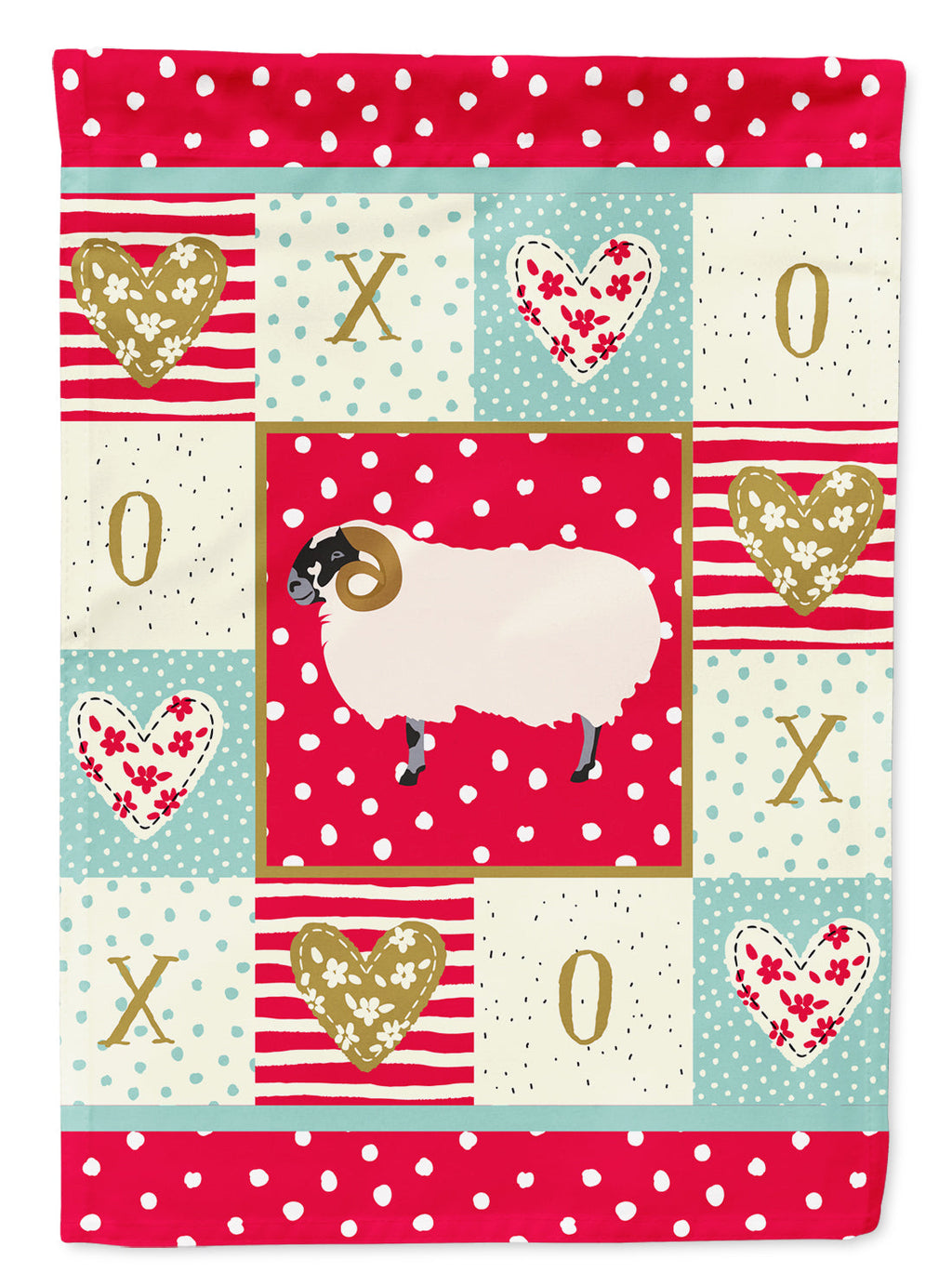 Scottish Blackface Sheep Love Garden Flag Mailbox Decorative Yard Banner Outside Patio Artwork for Flower Beds, Garden Size, Multicolor