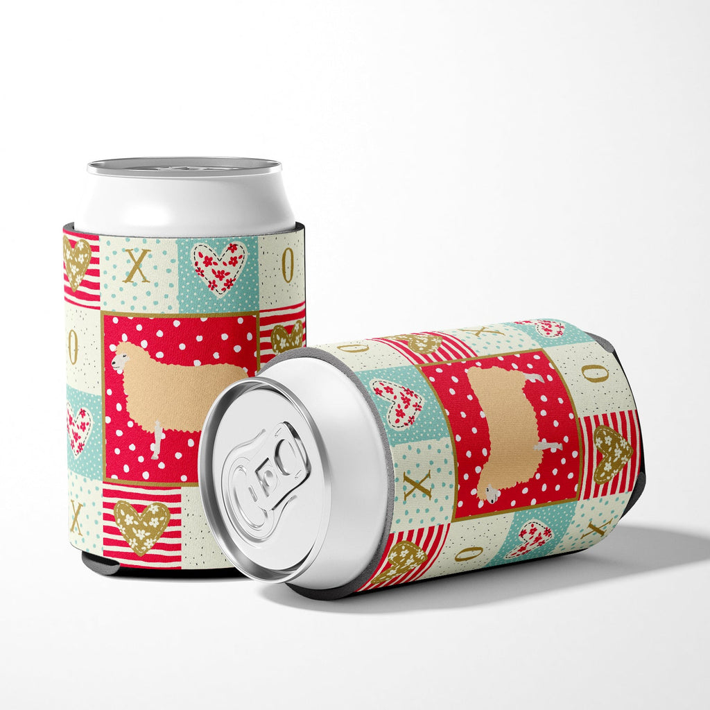 English Leicester Longwool Sheep Love Can or Bottle Hugger Cooler Sleeve for Standard 12 oz Cans, Insulated Foam Beer & Soda Can Hugger Reusable