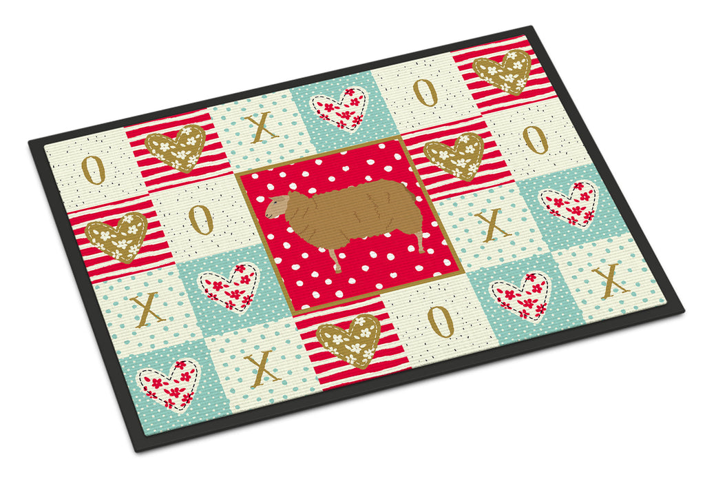 East Friesian Sheep Love Doormat Indoor Outdoor 18H X 27W Front Door Mat Rugs for Entryway, Non Slip Washable