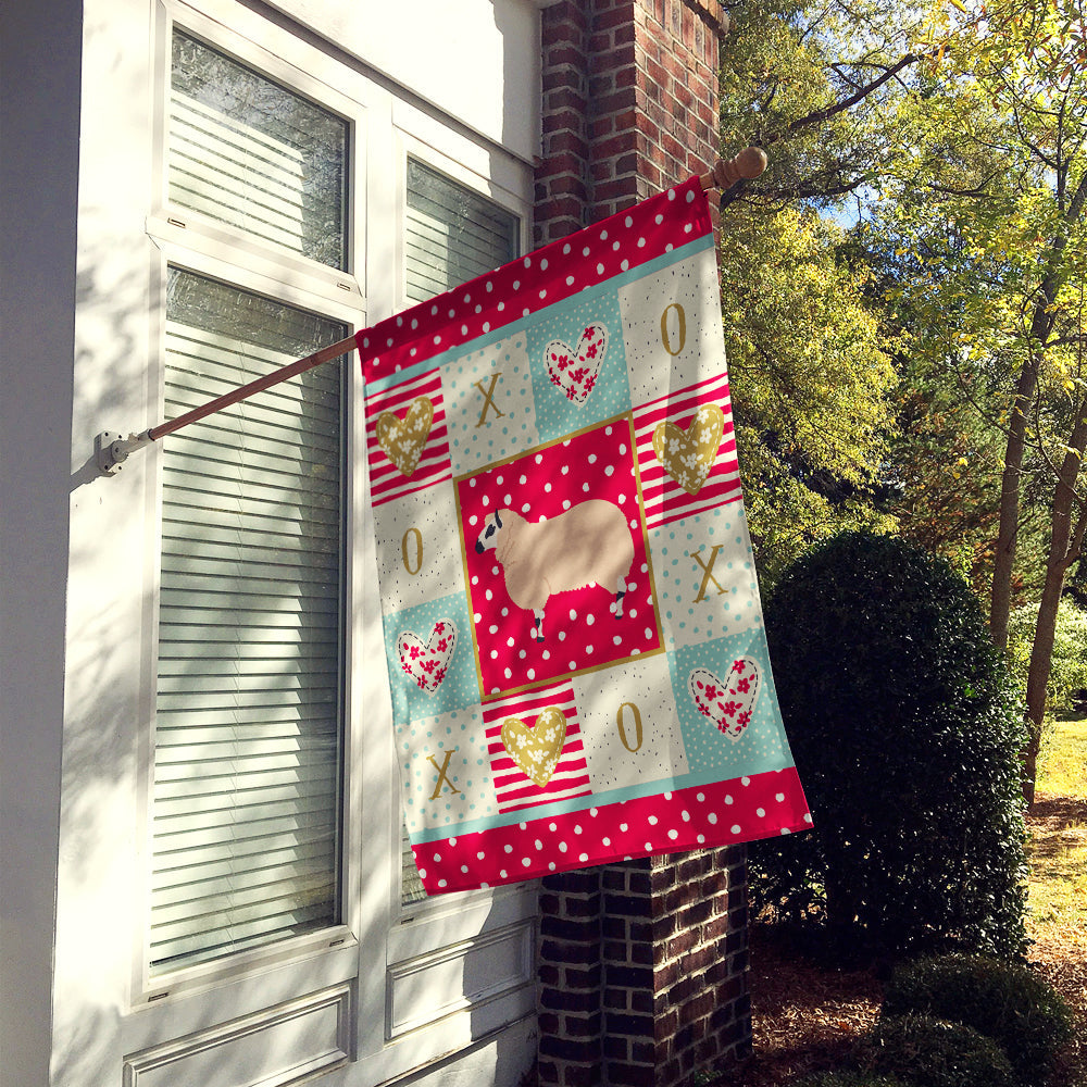 Kerry Hill Sheep Love House Flag 28x40 Porch Sleeve Pole Decorative Outside Yard Banner Artwork Wall Hanging, Polyester