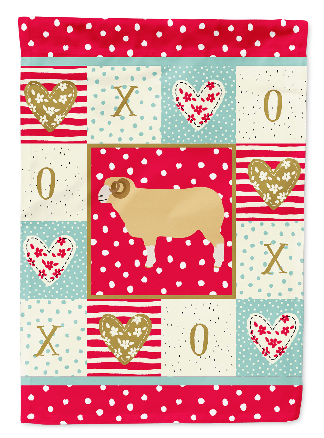 Horned Dorset Sheep Love Garden Flag Mailbox Decorative Yard Banner Outside Patio Artwork for Flower Beds, Garden Size, Multicolor
