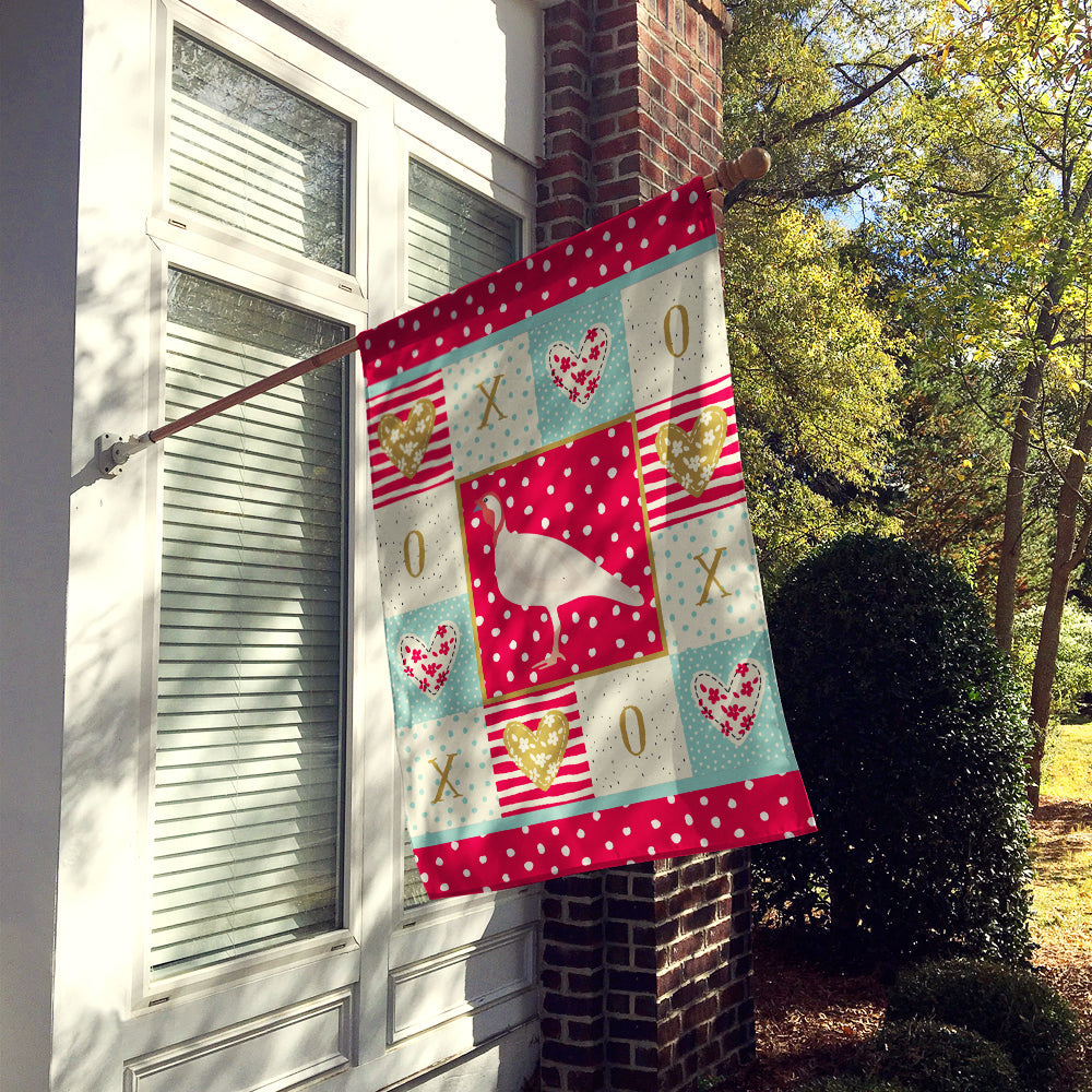 Beltsville Small White Turkey Hen Love House Flag 28x40 Porch Sleeve Pole Decorative Outside Yard Banner Artwork Wall Hanging, Polyester