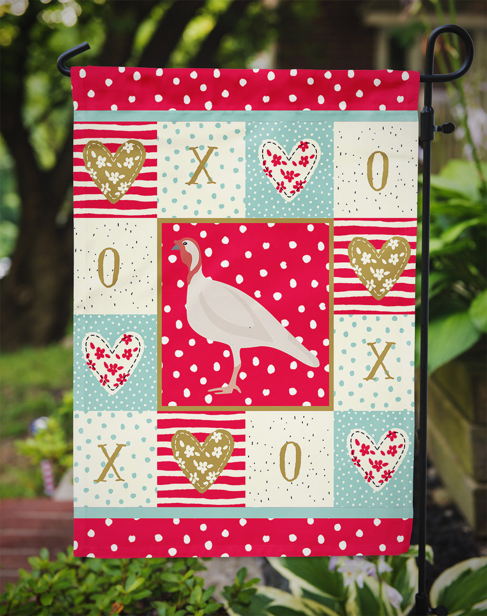 Beltsville Small White Turkey Hen Love Garden Flag Mailbox Decorative Yard Banner Outside Patio Artwork for Flower Beds, Garden Size, Multicolor
