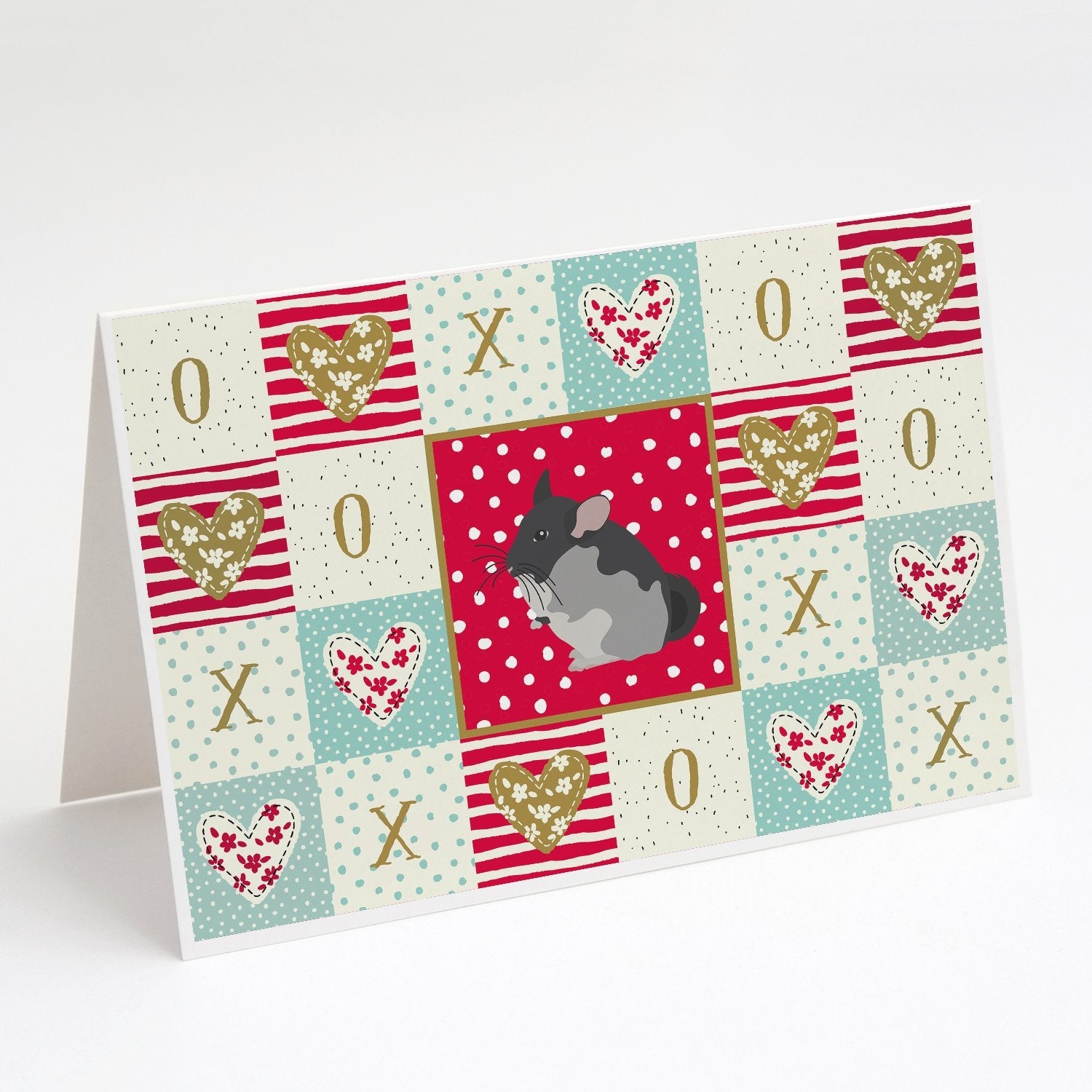 Black Velvet Chinchilla Love Greeting Cards Pack of 8 Blank Cards with Envelopes Whimsical A7 Size 5x7