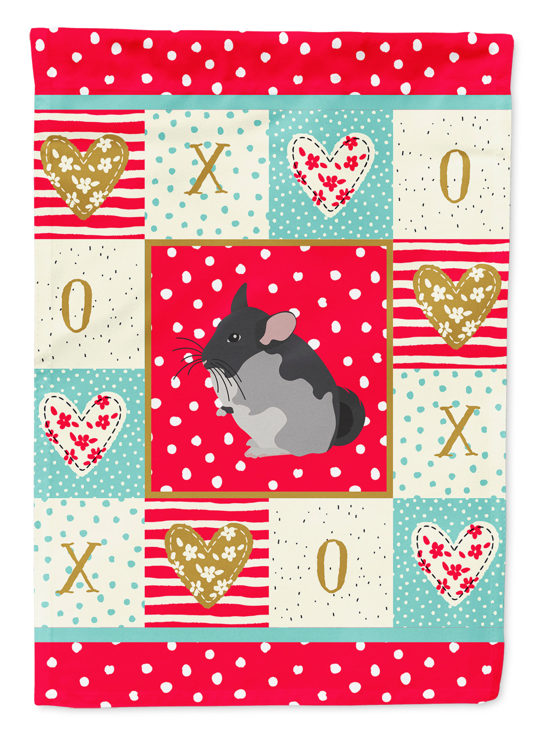 Black Velvet Chinchilla Love Garden Flag Mailbox Decorative Yard Banner Outside Patio Artwork for Flower Beds, Garden Size, Multicolor