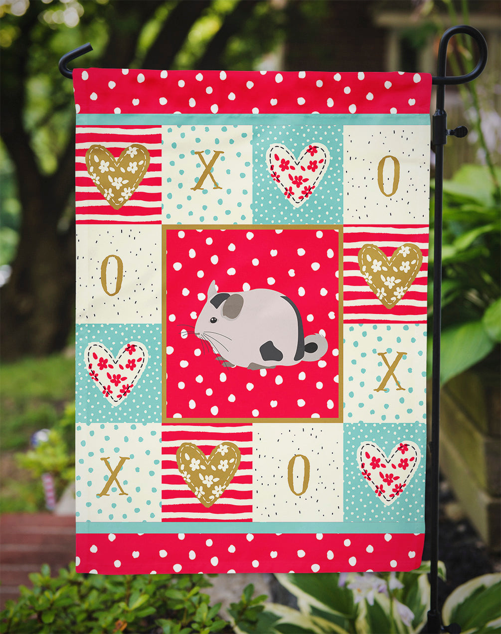 Mosaic Chinchilla Love Garden Flag Mailbox Decorative Yard Banner Outside Patio Artwork for Flower Beds, Garden Size, Multicolor