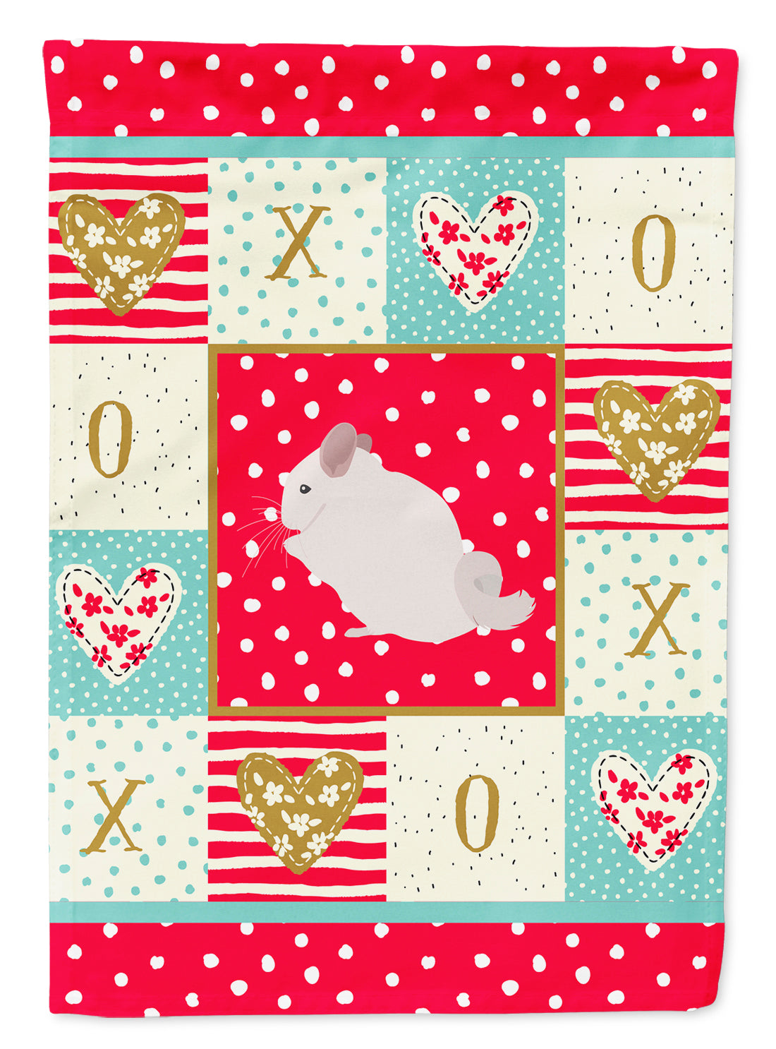 Pink and White Chinchilla Love Garden Flag Mailbox Decorative Yard Banner Outside Patio Artwork for Flower Beds, Garden Size, Multicolor
