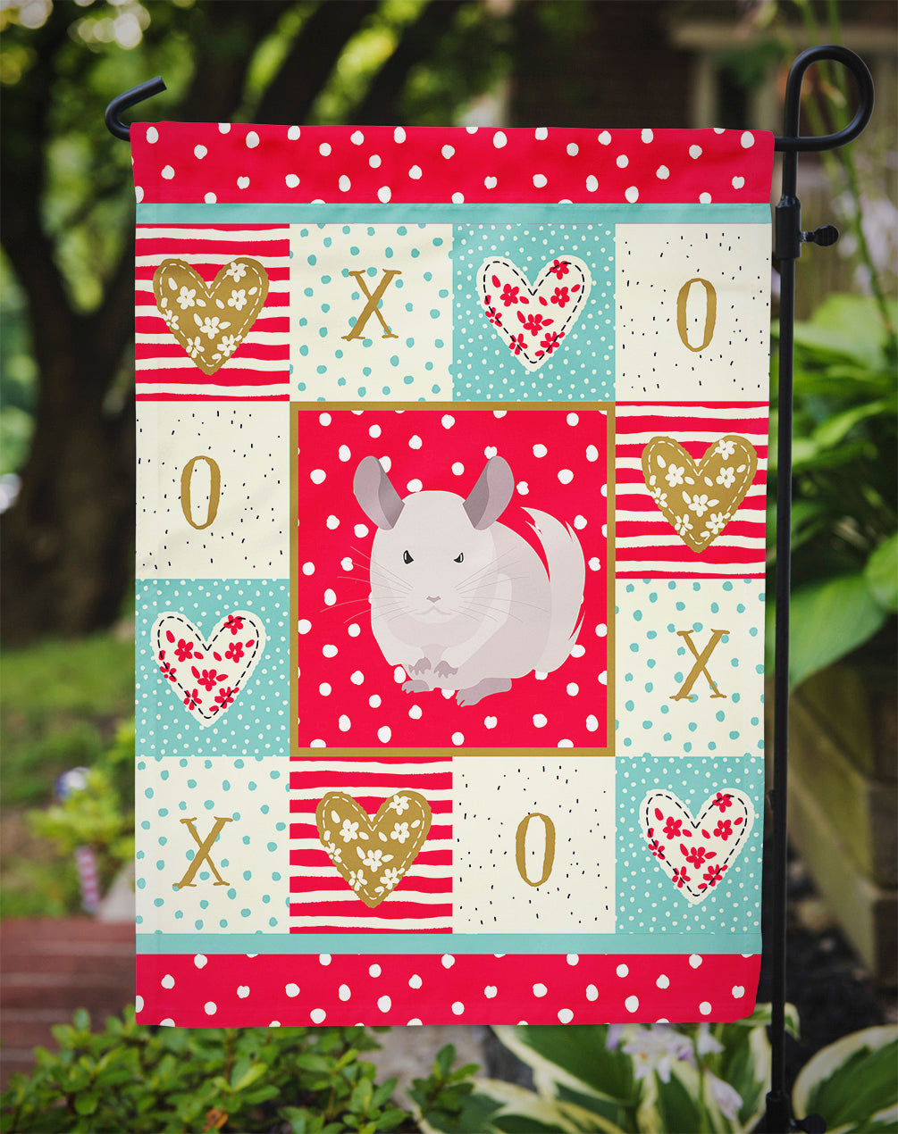 White Dominant Chinchilla Love Garden Flag Mailbox Decorative Yard Banner Outside Patio Artwork for Flower Beds, Garden Size, Multicolor