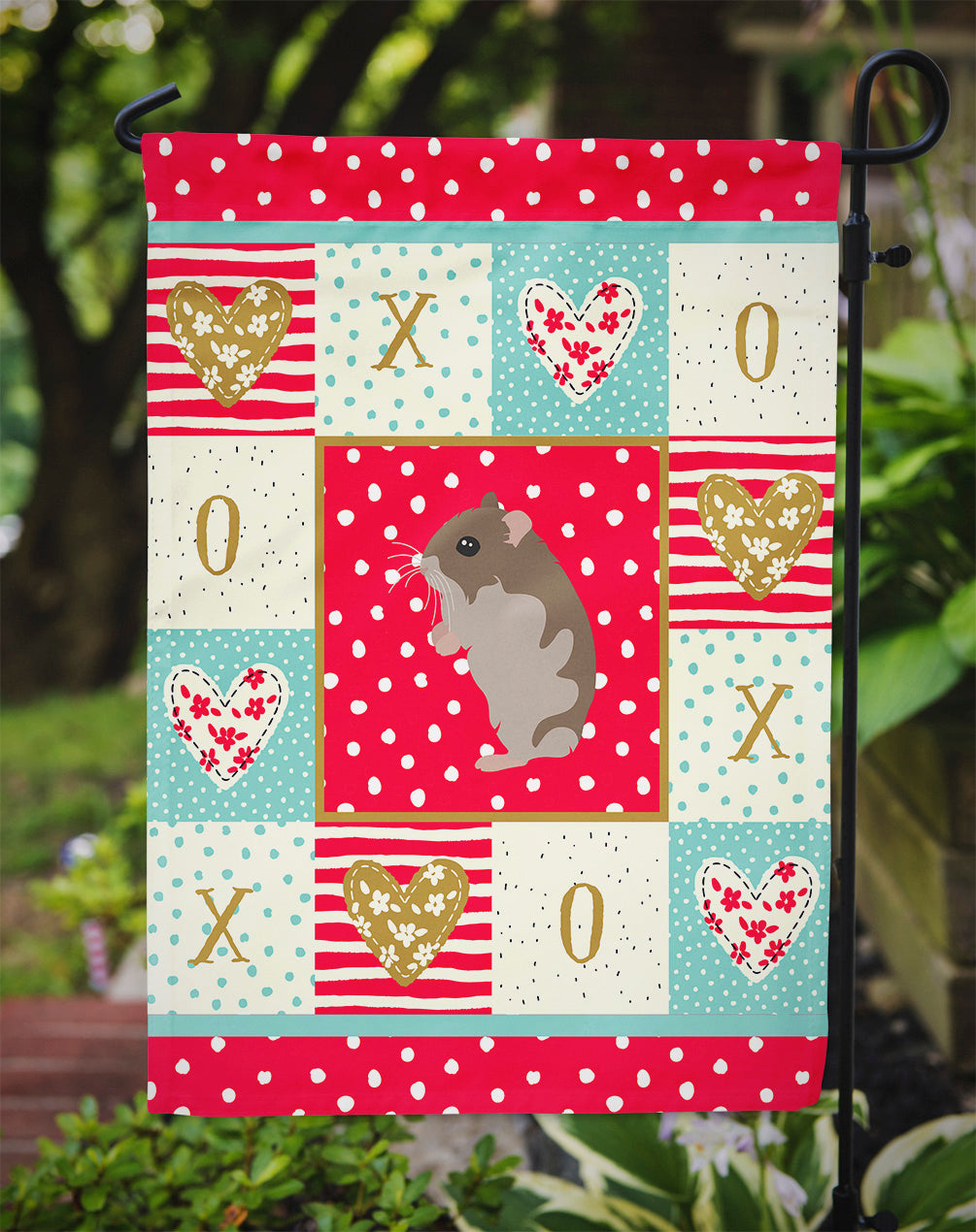 Dwarf Hamster Love Garden Flag Mailbox Decorative Yard Banner Outside Patio Artwork for Flower Beds, Garden Size, Multicolor