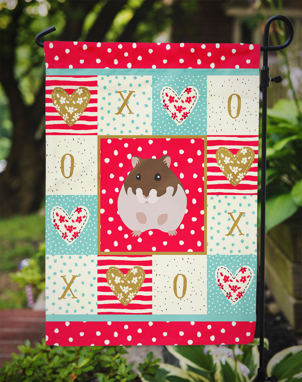 Dzungarian Hamster Love Garden Flag Mailbox Decorative Yard Banner Outside Patio Artwork for Flower Beds, Garden Size, Multicolor