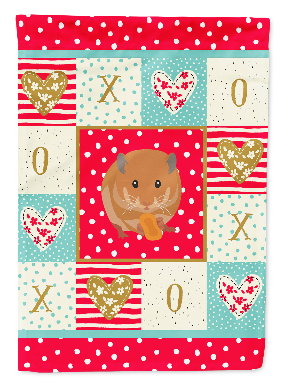 Teddy Bear Hamster Love Garden Flag Mailbox Decorative Yard Banner Outside Patio Artwork for Flower Beds, Garden Size, Multicolor