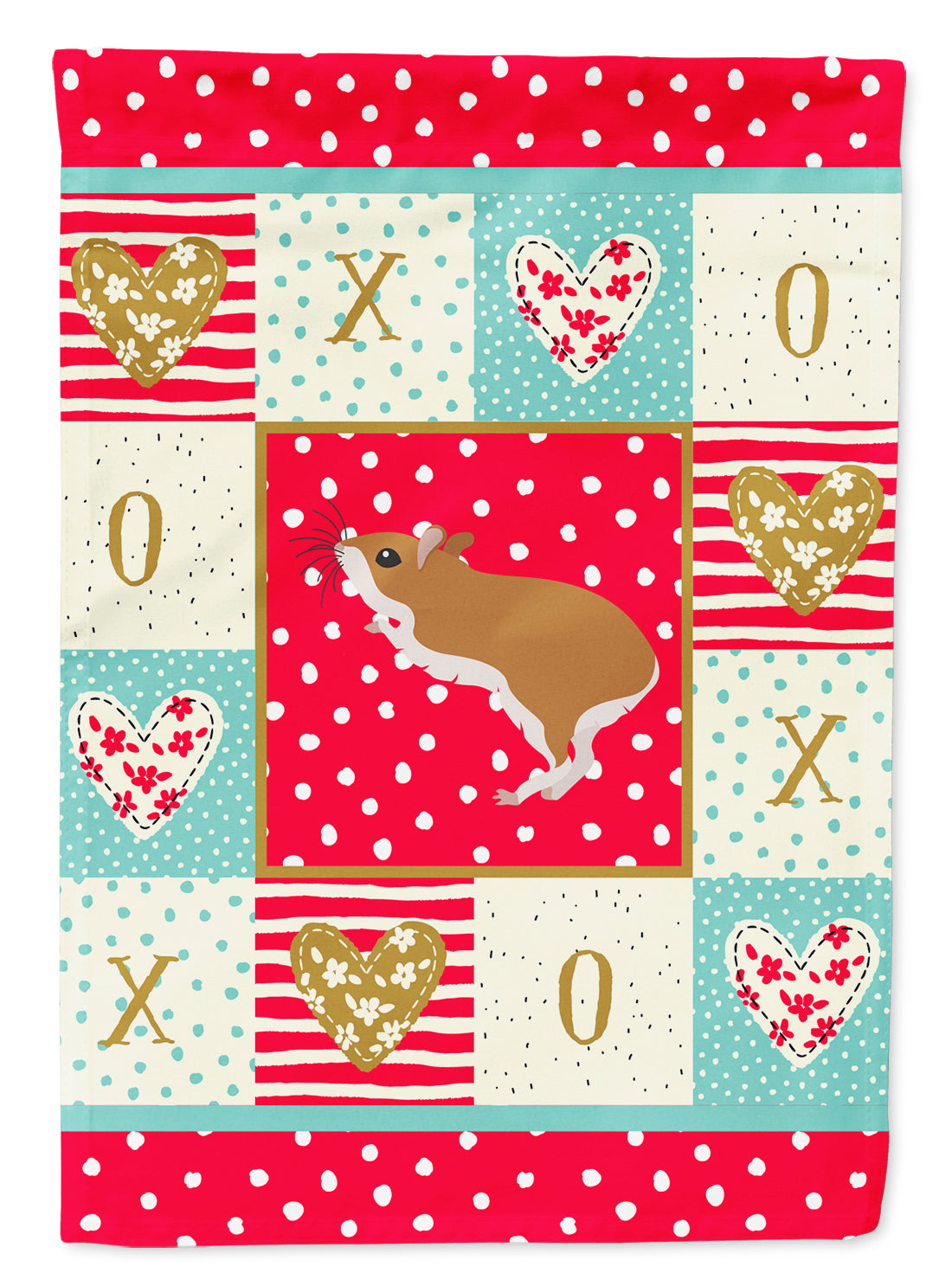 White Legged Hamster Love Garden Flag Mailbox Decorative Yard Banner Outside Patio Artwork for Flower Beds, Garden Size, Multicolor