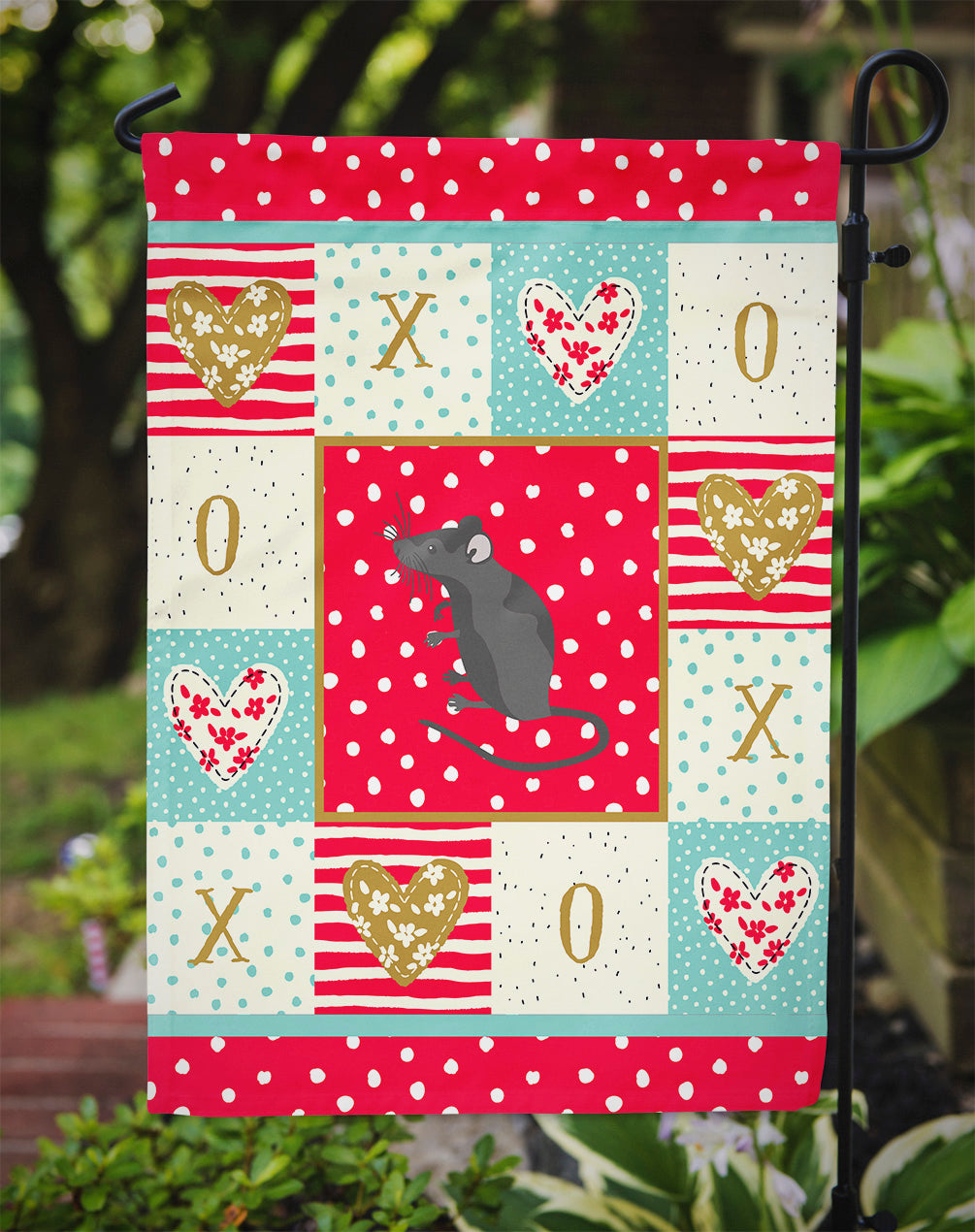 Satin Mouse Love Garden Flag Mailbox Decorative Yard Banner Outside Patio Artwork for Flower Beds, Garden Size, Multicolor