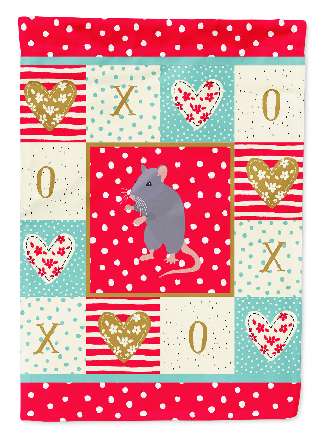 Blue Rat Love Garden Flag Mailbox Decorative Yard Banner Outside Patio Artwork for Flower Beds, Garden Size, Multicolor
