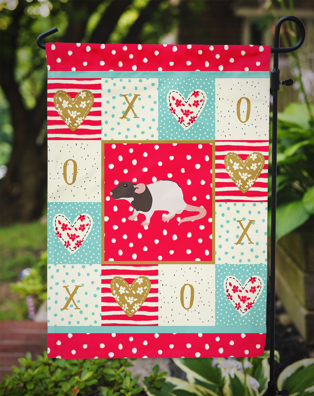 Dumbo Rat Love Garden Flag Mailbox Decorative Yard Banner Outside Patio Artwork for Flower Beds, Garden Size, Multicolor