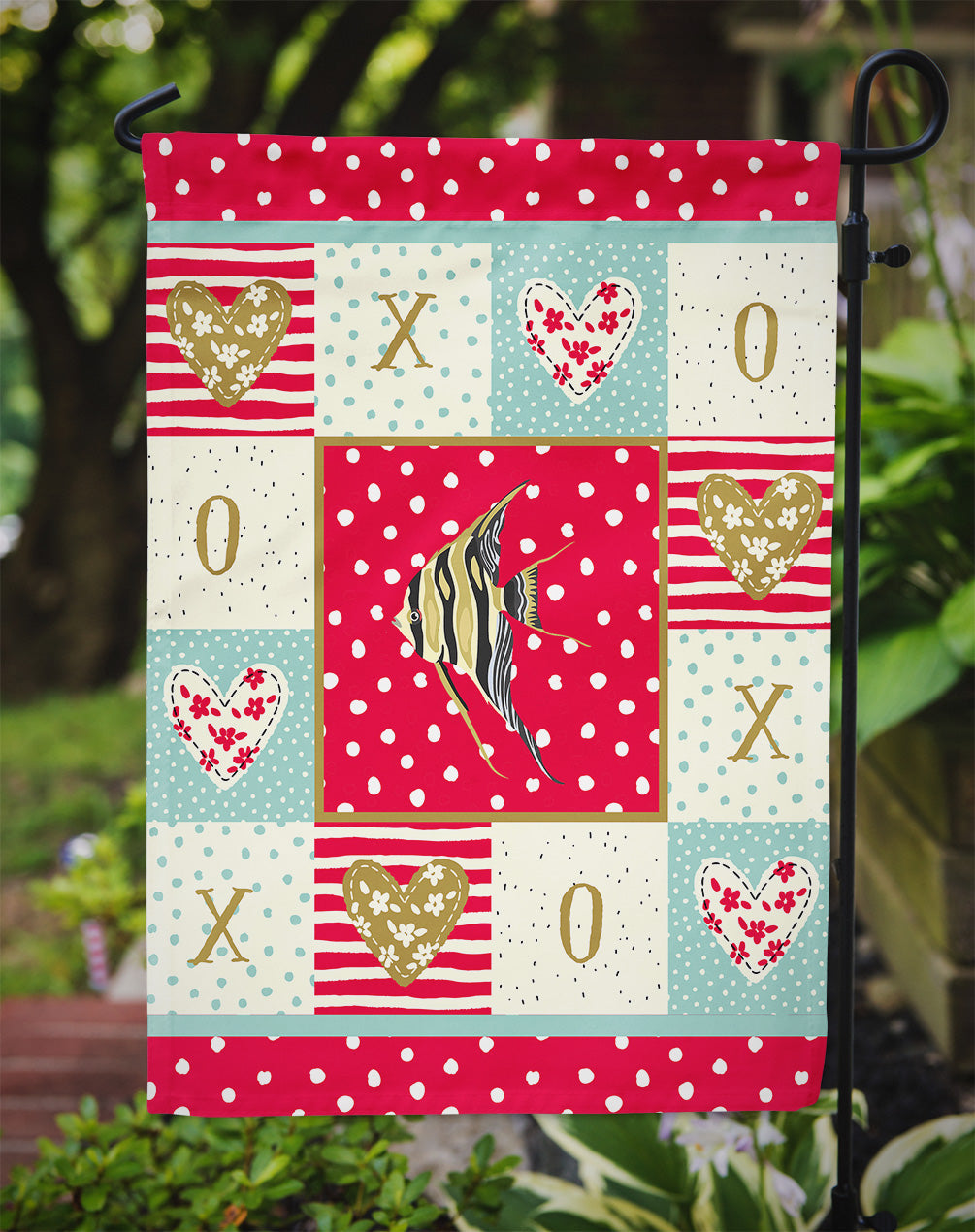 Angelfish Love Garden Flag Mailbox Decorative Yard Banner Outside Patio Artwork for Flower Beds, Garden Size, Multicolor