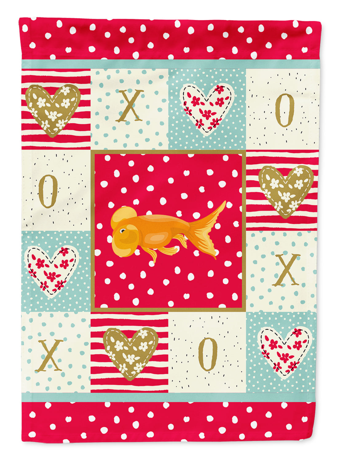 Bubble Eyed Goldfish Love Garden Flag Mailbox Decorative Yard Banner Outside Patio Artwork for Flower Beds, Garden Size, Multicolor