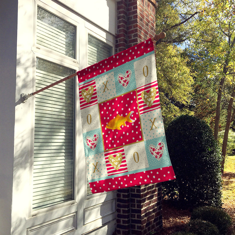 Goldfish Common Love House Flag 28x40 Porch Sleeve Pole Decorative Outside Yard Banner Artwork Wall Hanging, Polyester