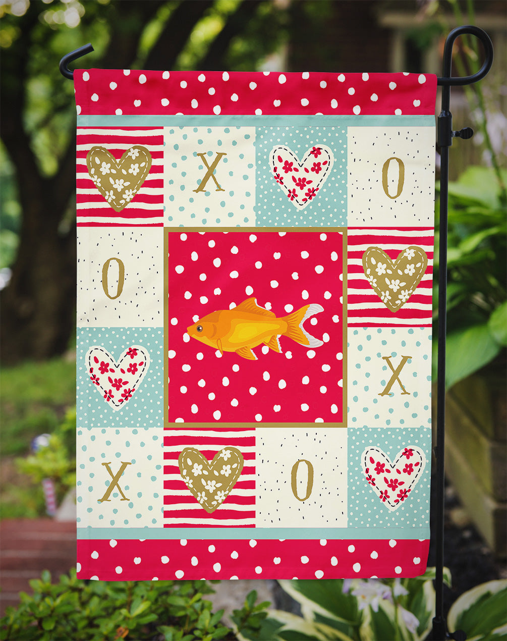 Goldfish Common Love Garden Flag Mailbox Decorative Yard Banner Outside Patio Artwork for Flower Beds, Garden Size, Multicolor