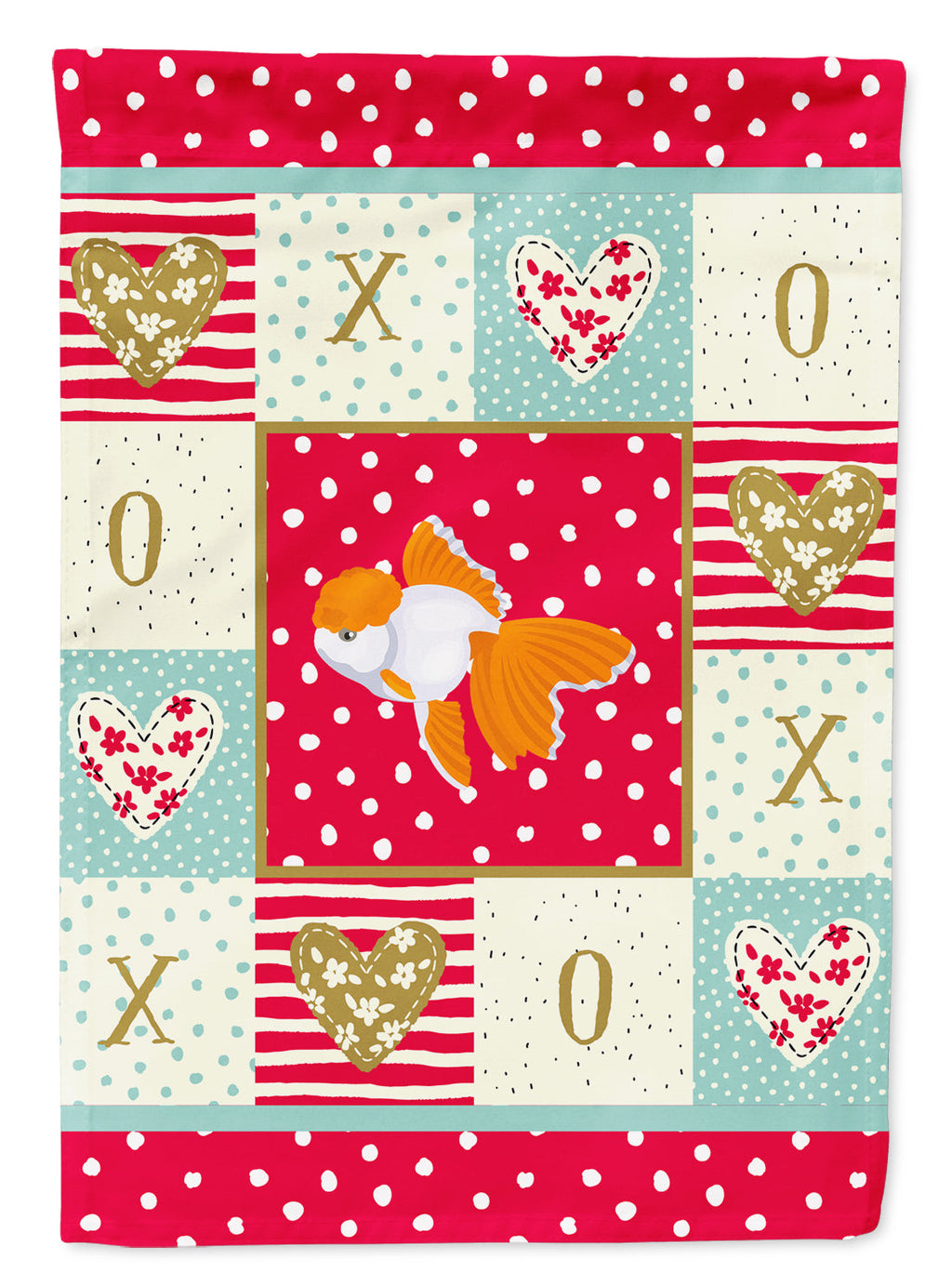 Oranda Red Cap Goldfish Love Garden Flag Mailbox Decorative Yard Banner Outside Patio Artwork for Flower Beds, Garden Size, Multicolor