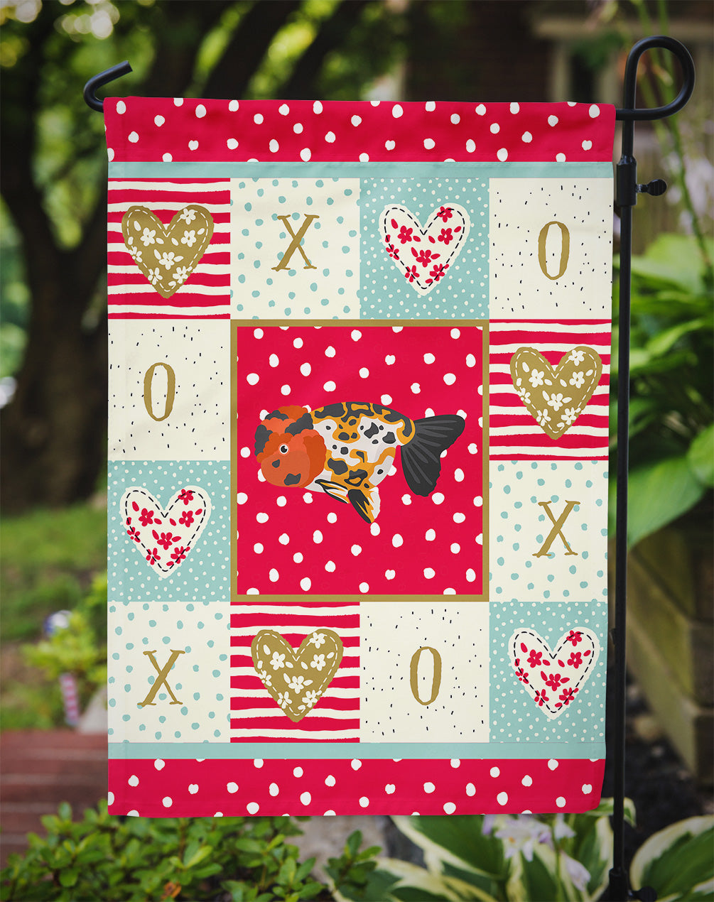 Ranchu Goldfish Love Garden Flag Mailbox Decorative Yard Banner Outside Patio Artwork for Flower Beds, Garden Size, Multicolor