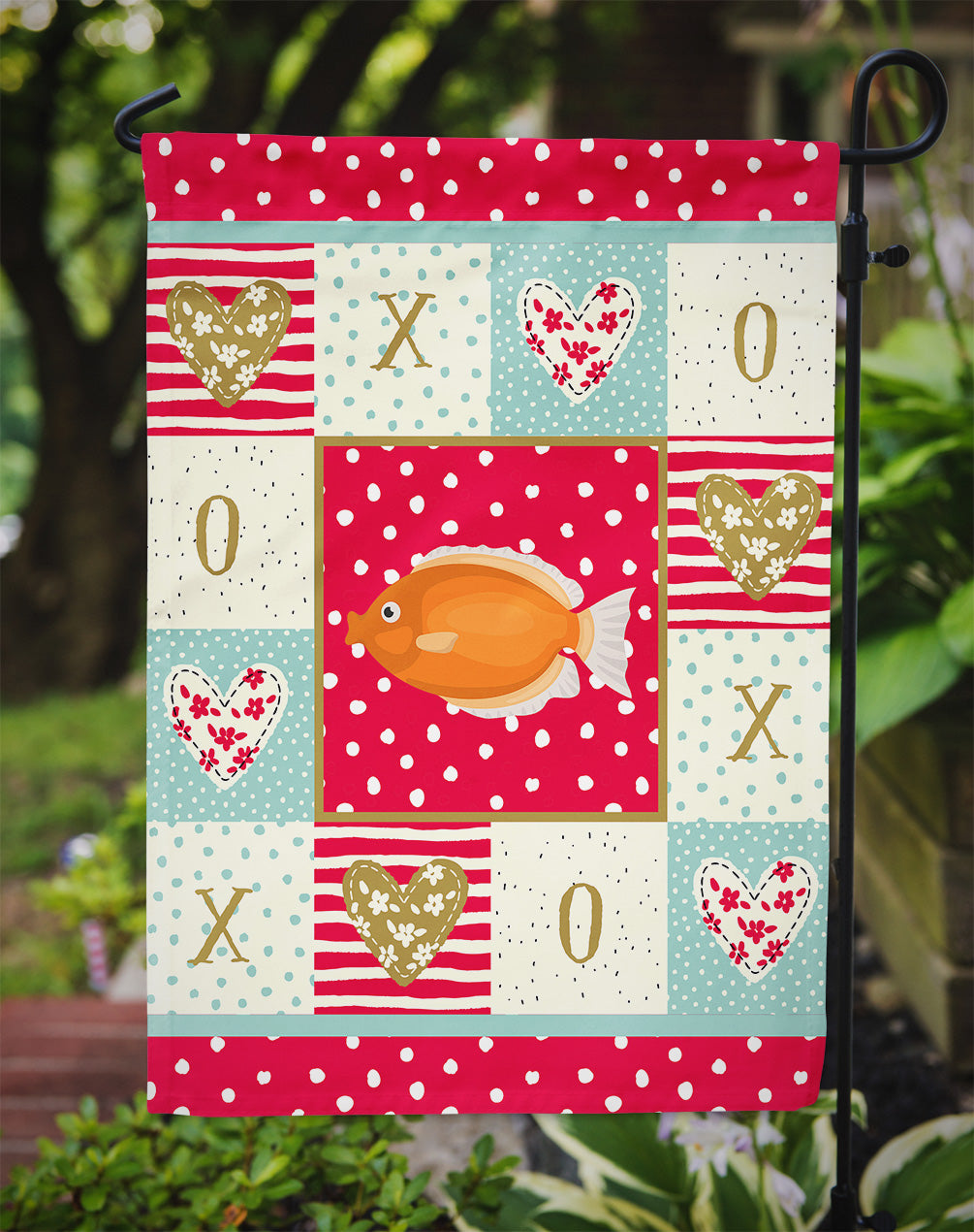Kissing Gourami Love Garden Flag Mailbox Decorative Yard Banner Outside Patio Artwork for Flower Beds, Garden Size, Multicolor