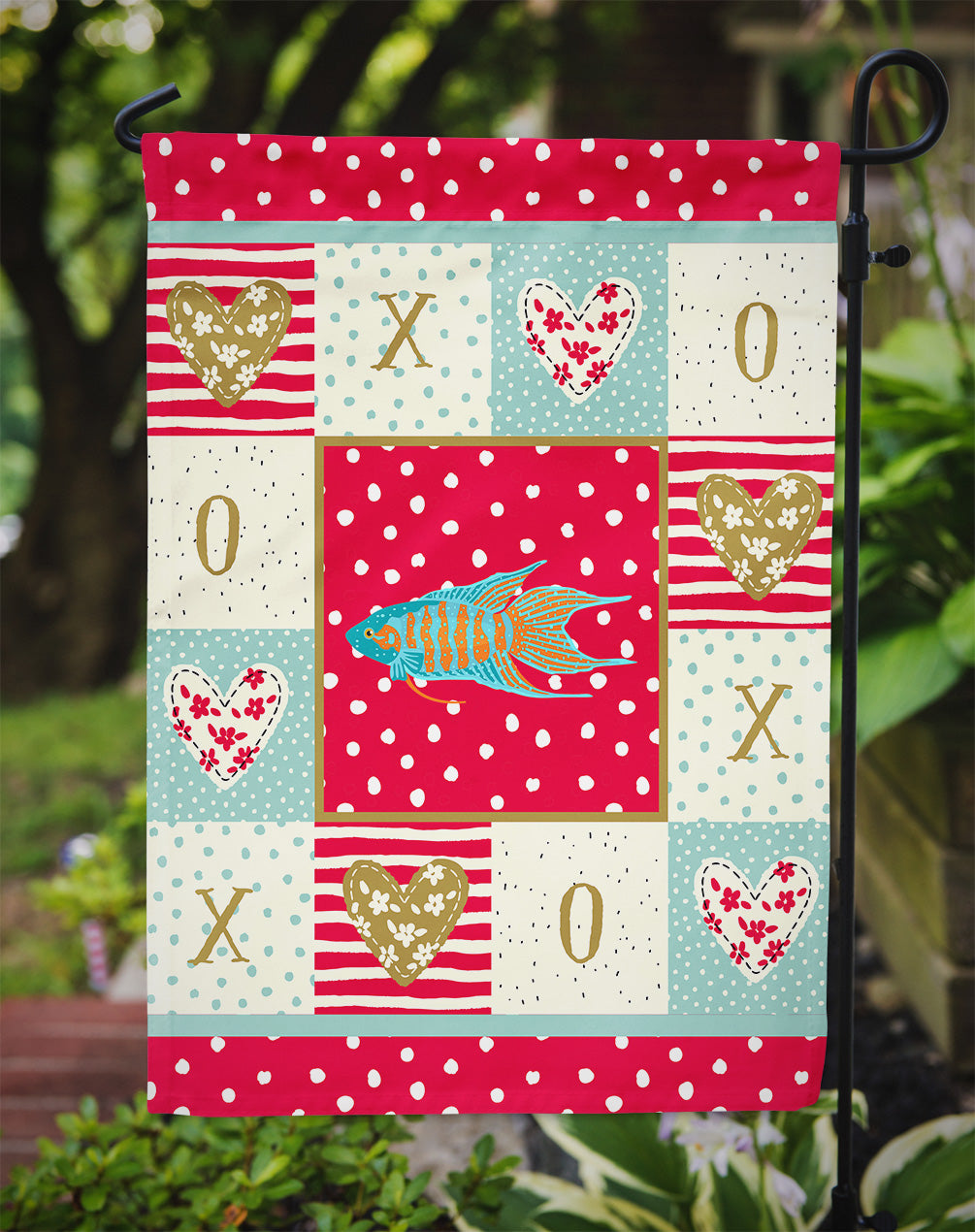 Paradise Fish Love Garden Flag Mailbox Decorative Yard Banner Outside Patio Artwork for Flower Beds, Garden Size, Multicolor