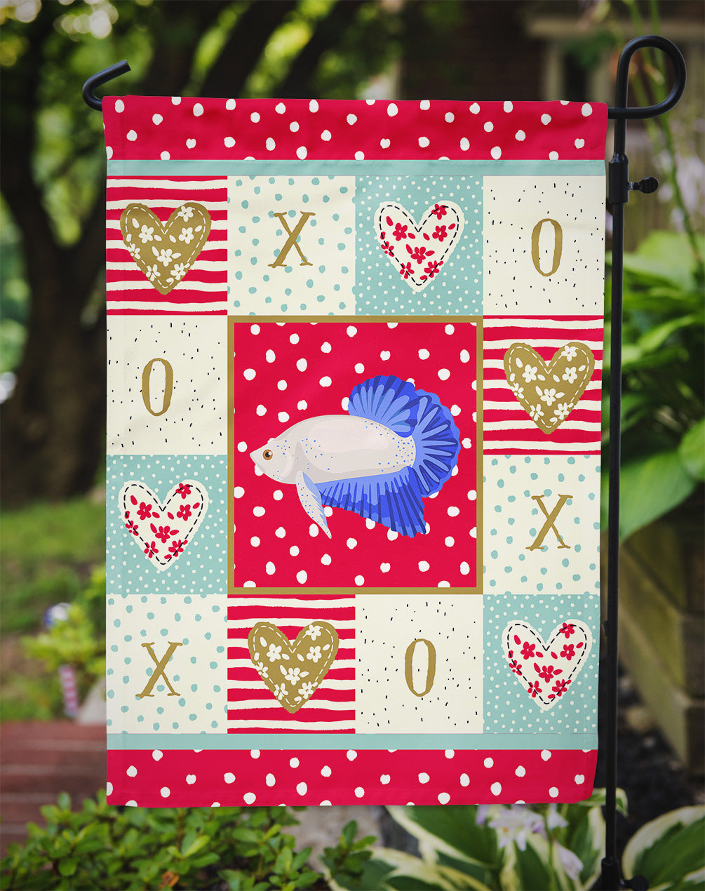 Plakat Betta Love Garden Flag Mailbox Decorative Yard Banner Outside Patio Artwork for Flower Beds, Garden Size, Multicolor