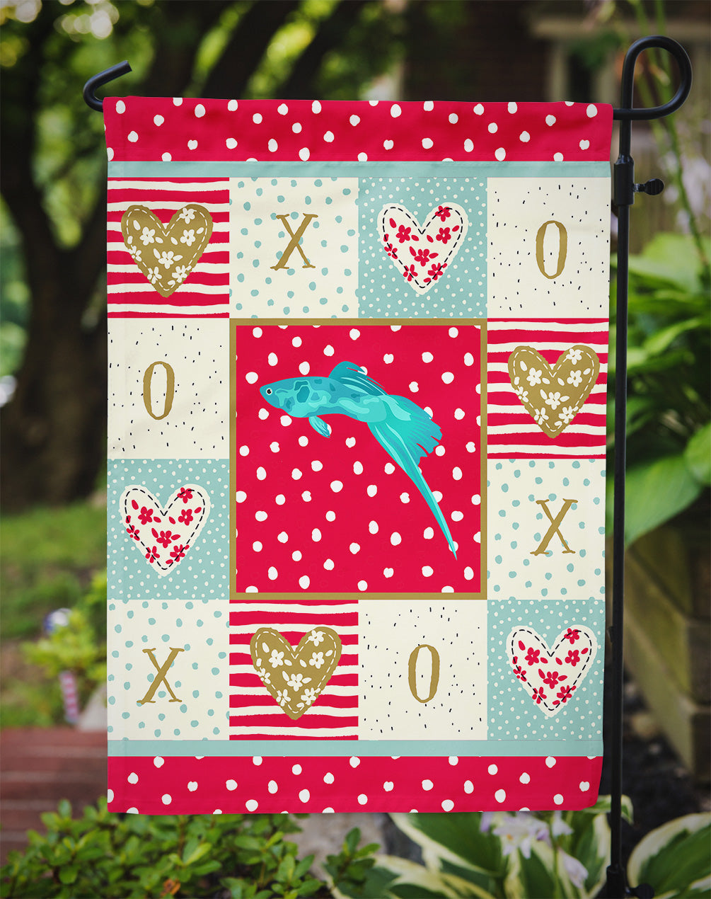 Sword Tail Guppy Love Garden Flag Mailbox Decorative Yard Banner Outside Patio Artwork for Flower Beds, Garden Size, Multicolor